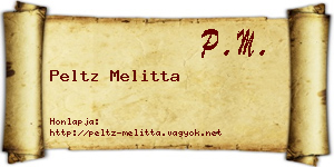 Peltz Melitta névjegykártya